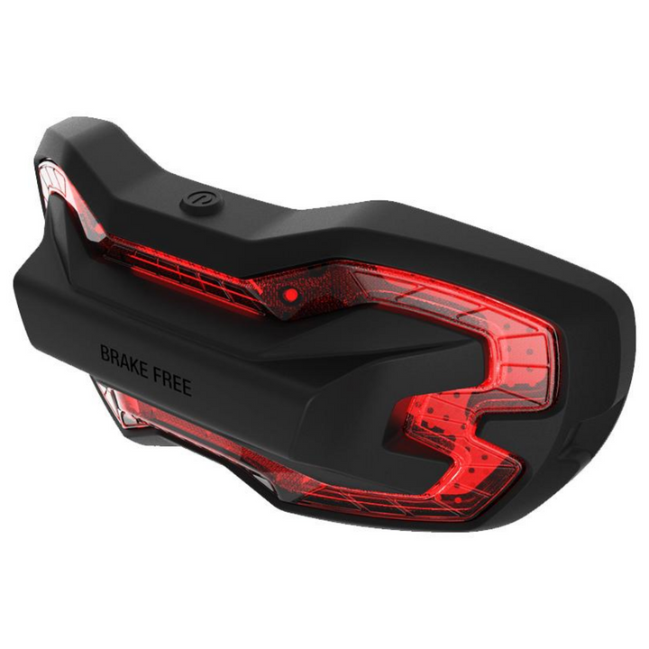 Product photo with transparent background. Brake Free - an ultra-bright smart LED brake light that instantly improves rider's visibility. Simple installation, no wires. Smart brake light for your helmet. Be seen day and night. Ride in any weather. Long lasting rechargeable lithium ion battery.